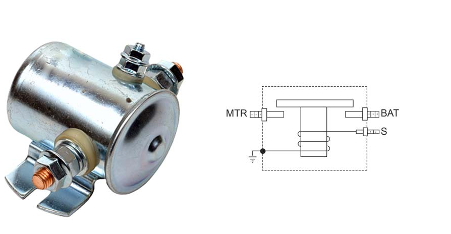 Solenoid, 12V, 3 Terminals, Continuous Dynastart